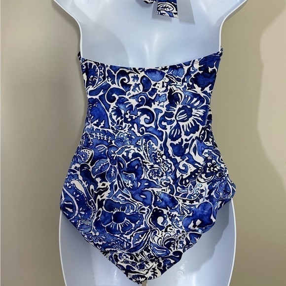 Lauren Ralph Lauren sz 8 swimsuit shades of blue Fabric and elastic excellent - Picture 3 of 12